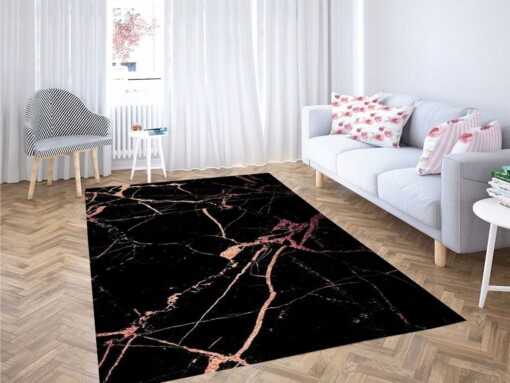 Black Marble Wallpaper Living Room Modern Carpet Rug