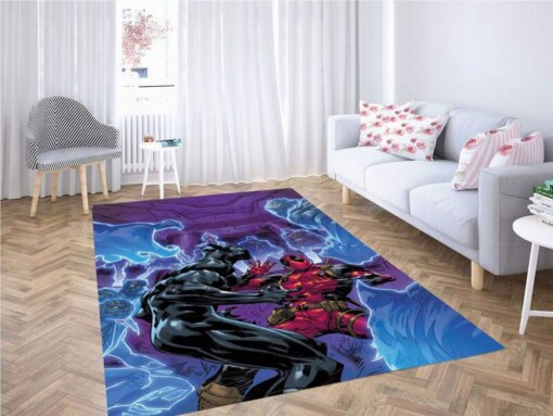 Black Panther Vs Deadpool Carpet Rug
