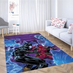 Black Panther Vs Deadpool Living Room Modern Carpet Rug
