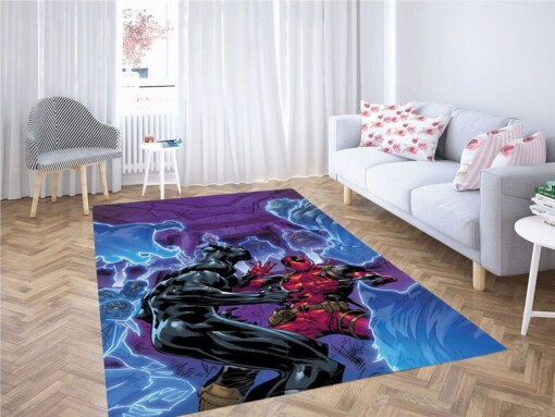 Black Panther Vs Deadpool Living Room Modern Carpet Rug