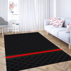 Black Red Background Living Room Modern Carpet Rug