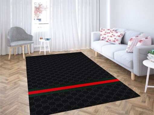 Black Red Background Living Room Modern Carpet Rug