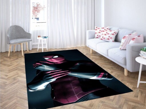 Black Spider-man Living Room Modern Carpet Rug