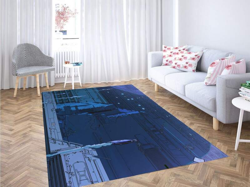 Blade Runner Building Blue Carpet Rug