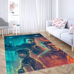 Blade Runner Film Blue And Red Carpet Rug