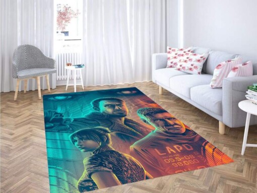 Blade Runner Film Blue And Red Carpet Rug