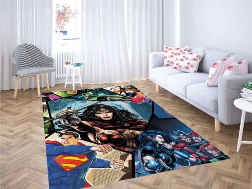 Blocking Dc Comics Justice League Living Room Modern Carpet Rug