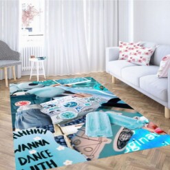 Blue Aesthetic Background Living Room Modern Carpet Rug