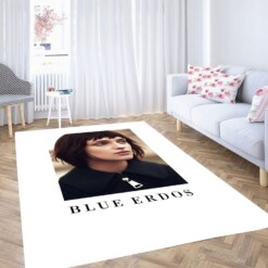 Blue Erdos Fashion Model Photoshoot Living Room Modern Carpet Rug
