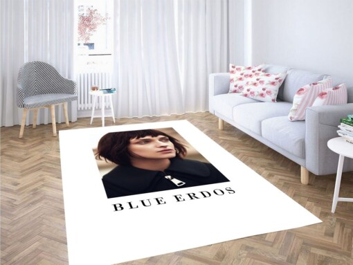 Blue Erdos Fashion Model Photoshoot Living Room Modern Carpet Rug