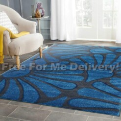 Blue Grey Flower Limited Edition Rug