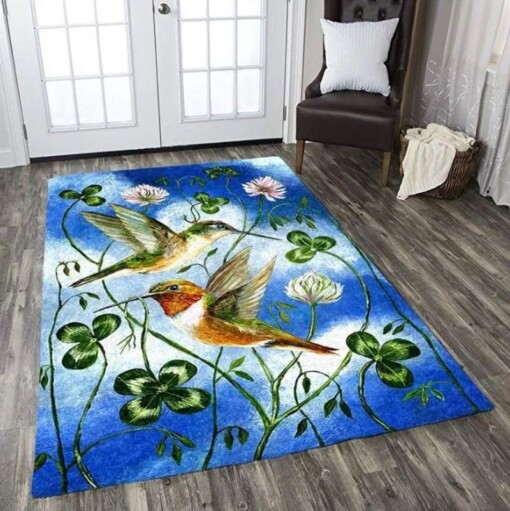 Blue Hummingbird Rectangle Limited Edition Rug