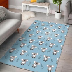 Blue Koala Pattern Print Area Limited Edition Rug