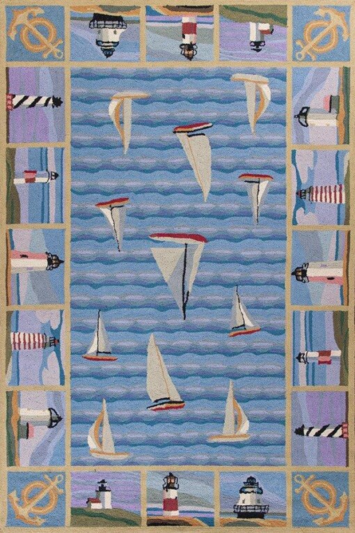 Blue Lighthouses Limited Edition Rug