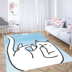 Blue Sky With Cat Ripndip Carpet Rug