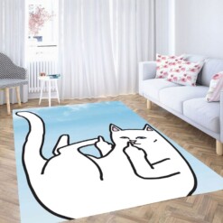 Blue Sky With Cat Ripndip Living Room Modern Carpet Rug