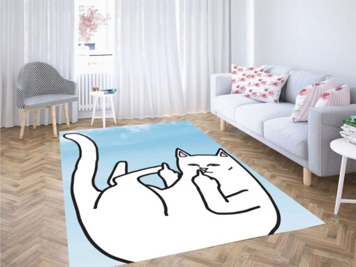 Blue Sky With Cat Ripndip Living Room Modern Carpet Rug