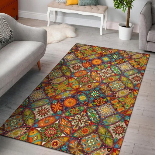 Bohemian Patchwork Print Pattern Area Limited Edition Rug
