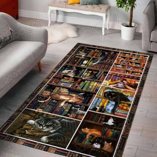 Books And Cats Rectangle Limited Edition Rug