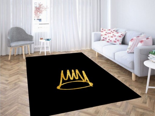 Born Sinner Crown Gold Living Room Modern Carpet Rug