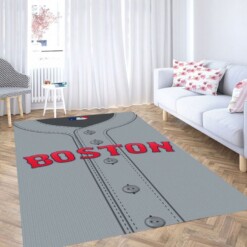 Boston Red Living Room Modern Carpet Rug