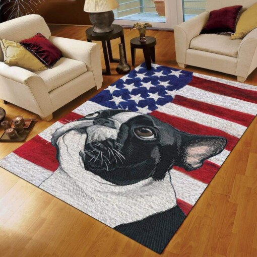 Boston Terrier American Carrying You Limited Edition Rug