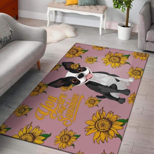 Boston Terrier You Are My Sunshine Limited Edition Rug