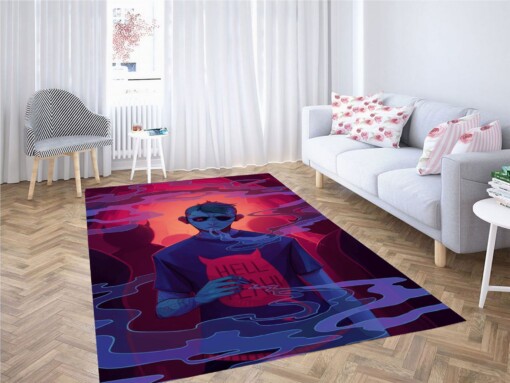 Boy Smoking Carpet Rug