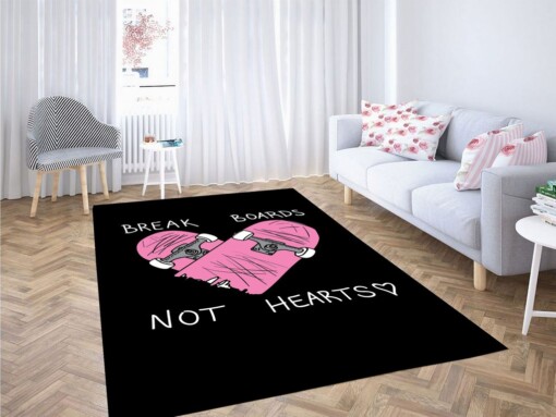 Break Boards Not Heart Skateboard Fashion Living Room Modern Carpet Rug