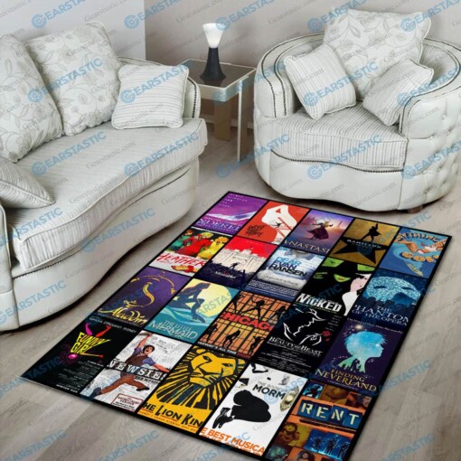 Broadway Musical Collage Christmas Gift Area Limited Edition Rug