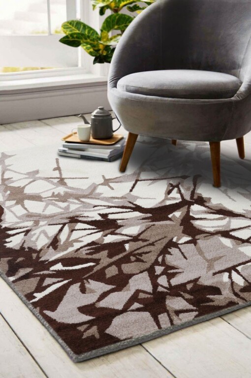 Brown Beige Flower Limited Edition Rug