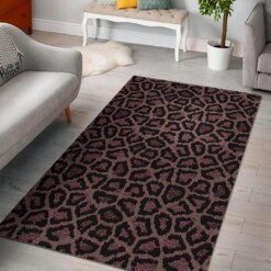 Brown Cheetah Leopard Pattern Print Area Limited Edition Rug