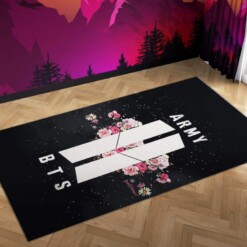 Bts Army Flower Carpet Mock Area Rug