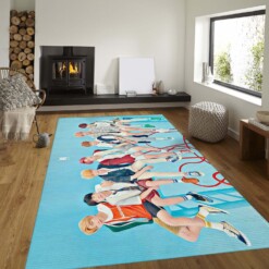 BTS Boy Band Rug  Custom Size And Printing