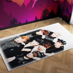 Bts Bring The Soul White Carpet Mock Area Rug