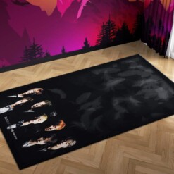 Bts Dark Carpet Mock Area Rug