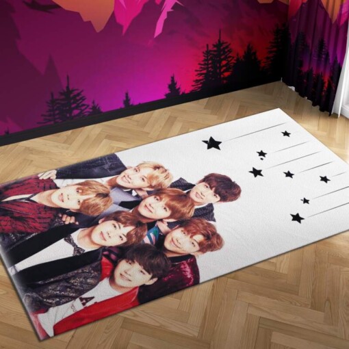 Bts Star Carpet Mock Area Rug