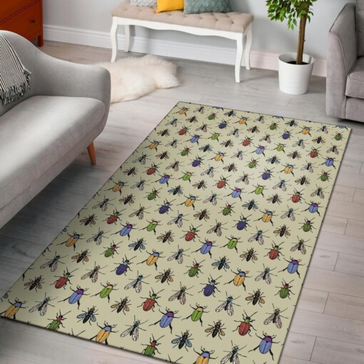 Bug Pattern Print Area Limited Edition Rug