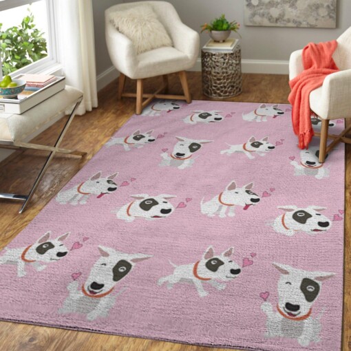 Bull Terrier Pink Heart Limited Edition Rug