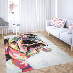 Bulldog Clor Art Carpet Rug