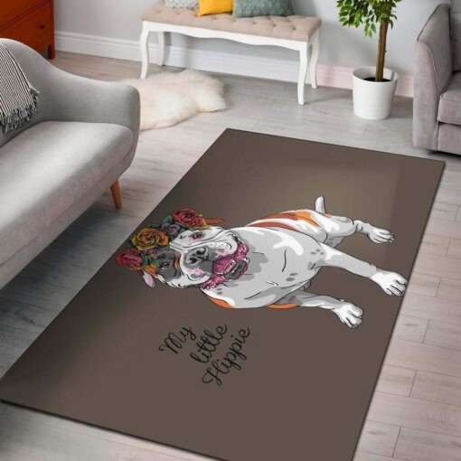 Bulldog Floral Printed Limited Edition Rug