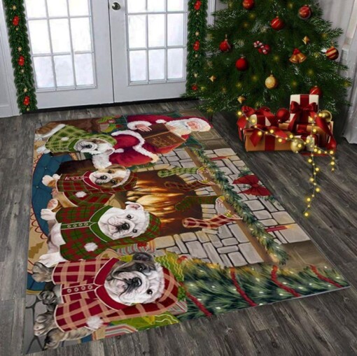 Bulldog Holiday Tails Rectangle Limited Edition Rug