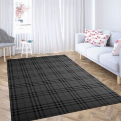 Burberry Pattern Monochrome Living Room Modern Carpet Rug