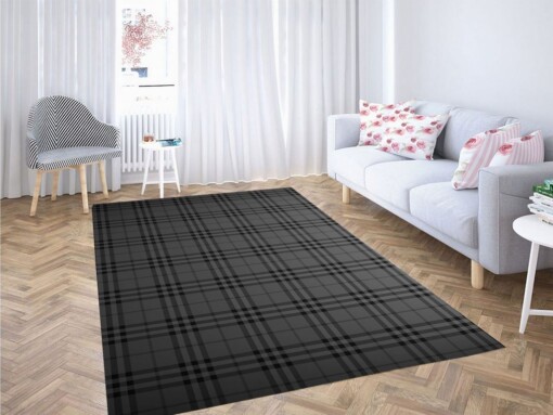 Burberry Pattern Monochrome Living Room Modern Carpet Rug