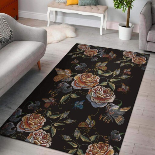 Butterfly Embroidery Limited Edition Rug