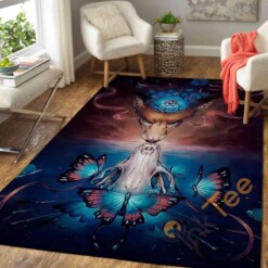 Butterfly Flower Area Rug