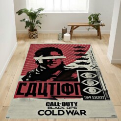 Call Of Duty Black Ops Cold War Caution Rug  Custom Size And Printing