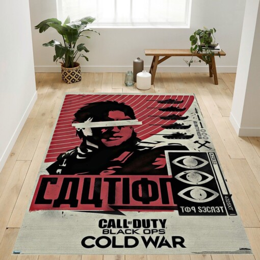 Call Of Duty Black Ops Cold War Caution Rug  Custom Size And Printing