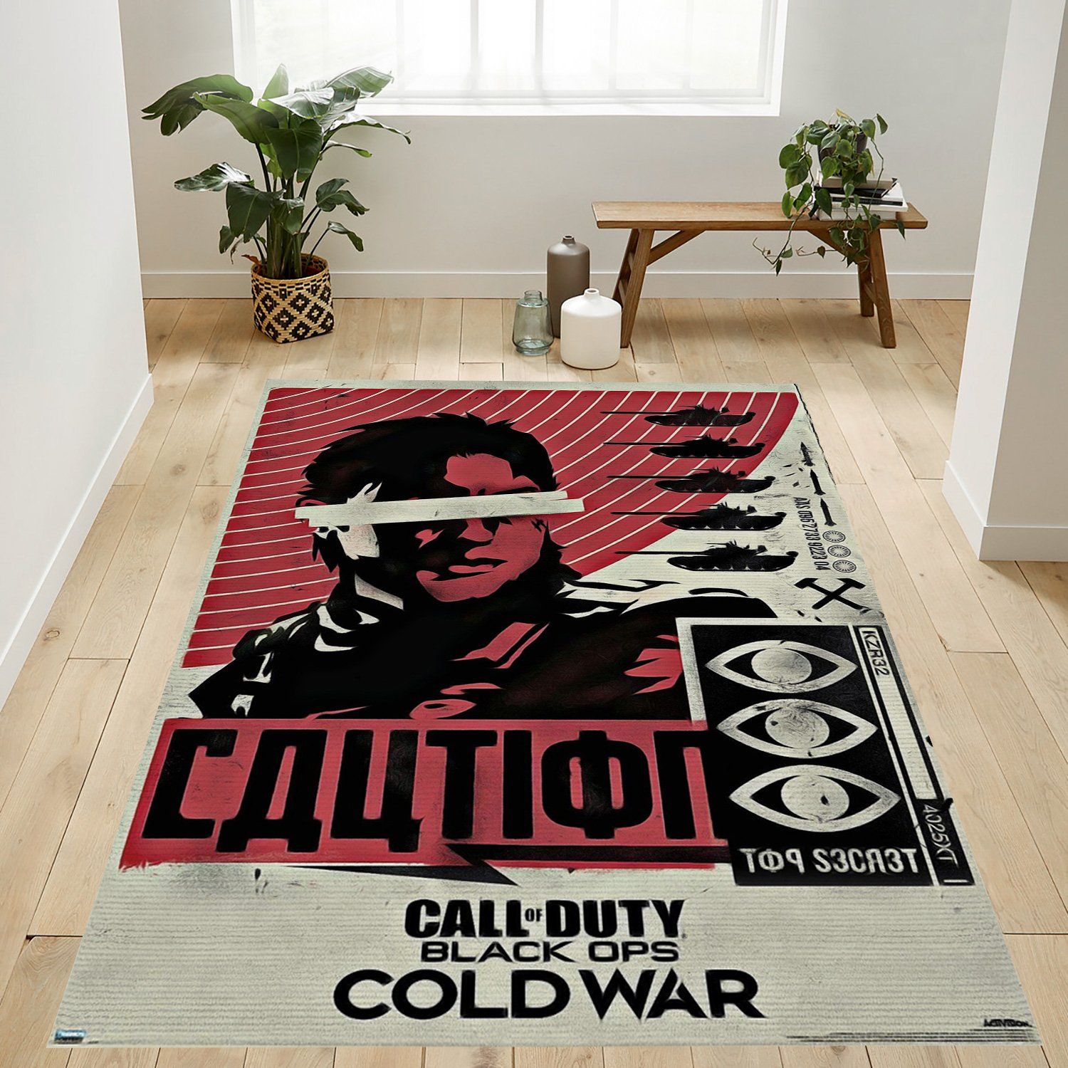 Call Of Duty Black Ops Cold War Caution Rug Custom Size And Printing