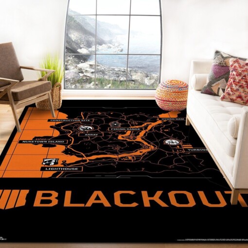 Call Of Duty Blackout Map Rug  Custom Size And Printing